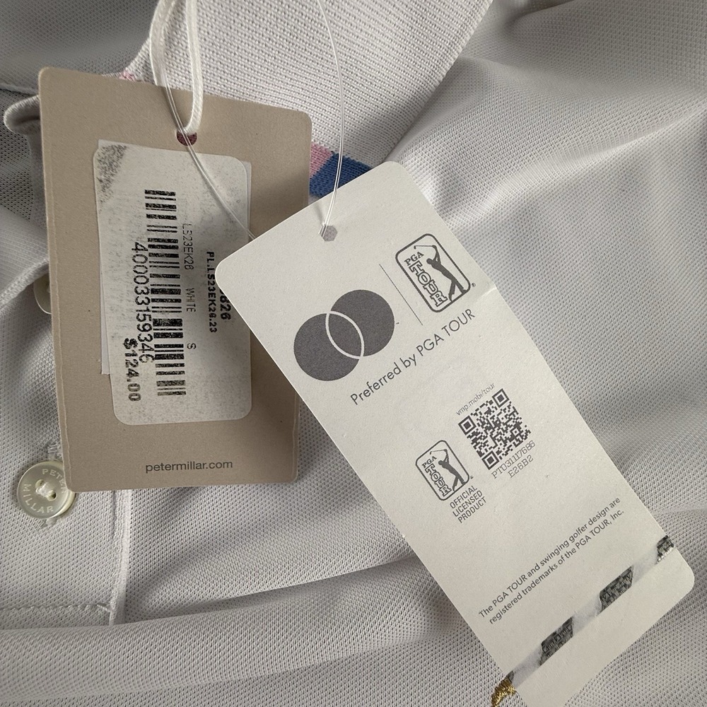 Peter Millar Womens PGA Tour Performance Polo Shirt White Small NWT‎ - Picture 2 of 10